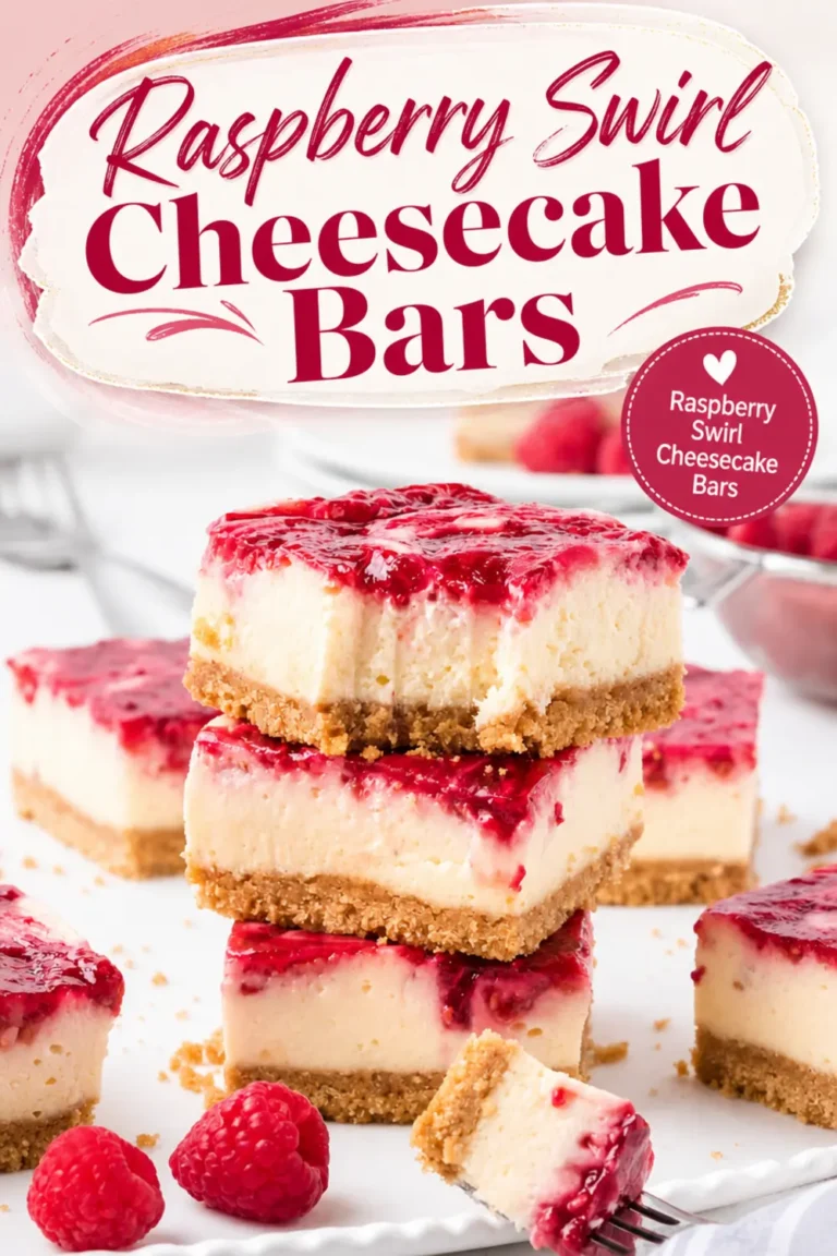 Raspberry Swirl Cheesecake Bars
