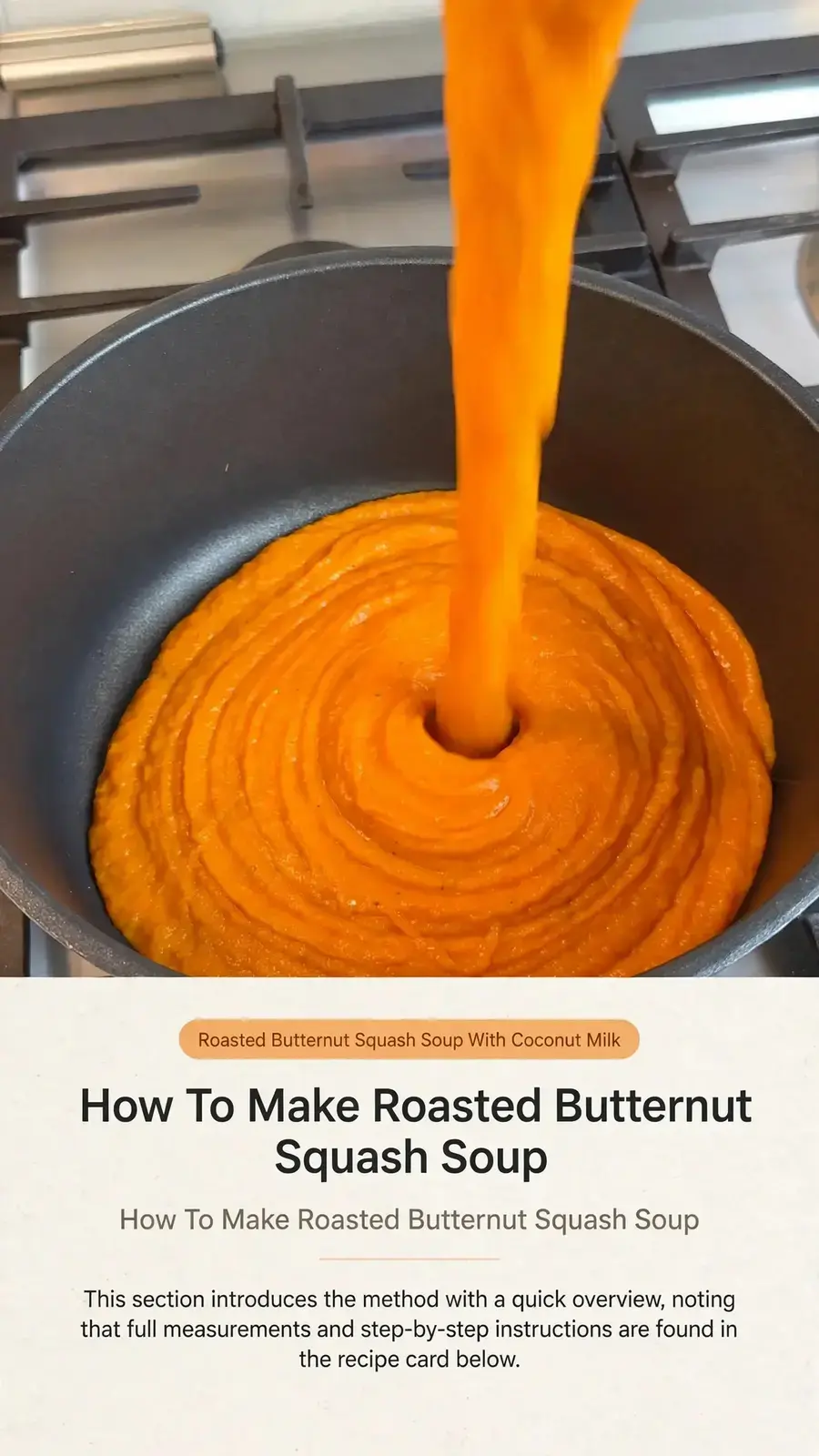 Pouring blended soup into a pot