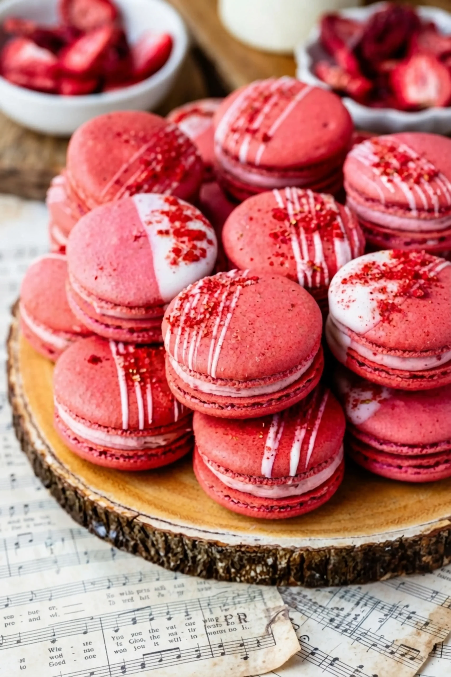 Strawberry Macarons, Add a Strawberry Jam Center