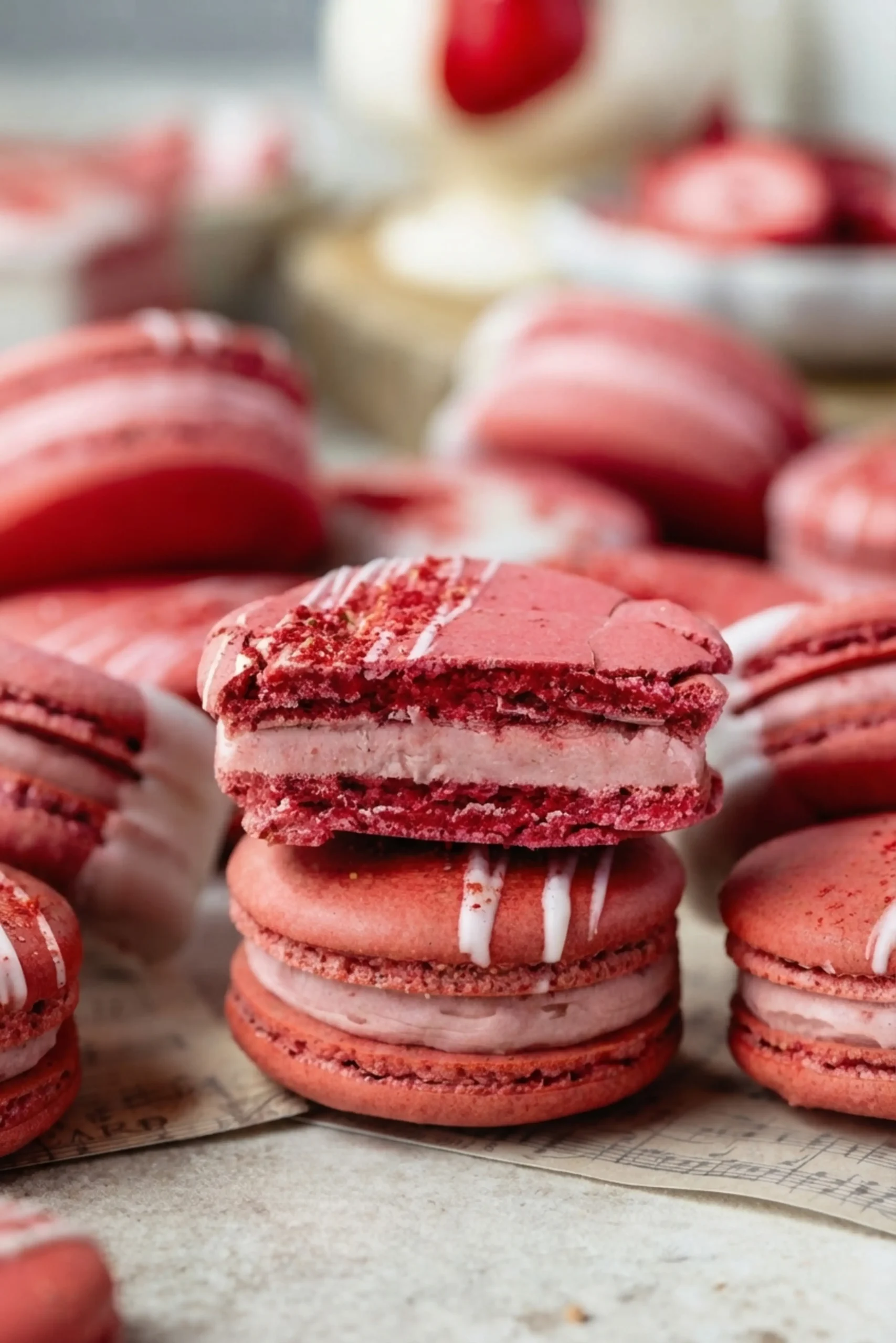 Strawberry Macarons, Drying and Resting the Macarons